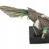 RUSSIAN SILVER AND ENAMEL BIRD ON A MARBLE STAND PIC-4