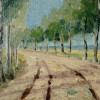 OIL PAINTING COUNTRY ROAD LANDSCAPE SIGNED KISS F PIC-1