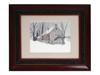 COLOR PRINT WINTER COUNTRY HOUSE SIGNED HENDERSON PIC-0