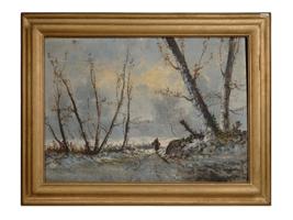 IMPRESSIONIST WINTER LANDSCAPE PAINTING BY SALA