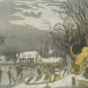 ANTIQUE PRINT WINTER EVENING BY NATHANIEL CURRIER PIC-1