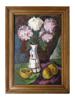 VINTAGE STILL LIFE VASE WITH FLOWERS PAINTING PIC-0