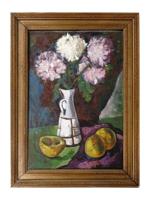 VINTAGE STILL LIFE VASE WITH FLOWERS PAINTING