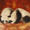 CHINESE OIL PAINTING PANDAS SIGNED BY THE ARTIST PIC-1