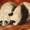 CHINESE OIL PAINTING PANDAS SIGNED BY THE ARTIST PIC-2