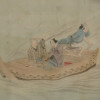 PAIR ANTIQUE JAPANESE WATERCOLOR PAINTING ON SILK PIC-5