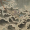 PAIR ANTIQUE JAPANESE WATERCOLOR PAINTING ON SILK PIC-4