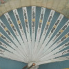 ANTIQUE FRENCH MOTHER OF PEARL PAINTED FAN SIGNED PIC-4