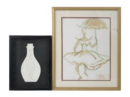 LITHOGRAPH AND DRAWING OF WOMEN SIGNED DARA FELZ