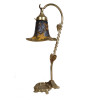 FLOWER BRASS TABLE LAMP WITH GALLE GLASS SHADE PIC-0