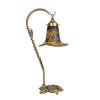FLOWER BRASS TABLE LAMP WITH GALLE GLASS SHADE PIC-1
