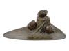 ART NOUVEAU BRONZE INKWELL BIRDS WITH HALLMARK PIC-1