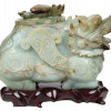 ANTIQUE 19TH C. ASIAN CARVED JADE DRAGON BOX PIC-3