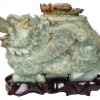 ANTIQUE 19TH C. ASIAN CARVED JADE DRAGON BOX PIC-2
