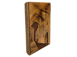 MODERN 3D OLD JERUSALEM STREET WOODEN WALL ART