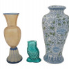 COLLECTION OF GLASS PORCELAIN VASES TABLE DECOR PIC-3