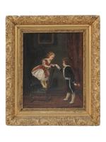 ANTIQUE OIL PAINTING SCENE SIGNED BY J V MAGINN