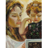 OIL PAINTING MOTHER AND CHILD SIGNED A CLAUDIA PIC-2