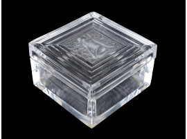 LALIQUE CRYSTAL GLASS DUNCAN BOX WITH SEATED NUDE