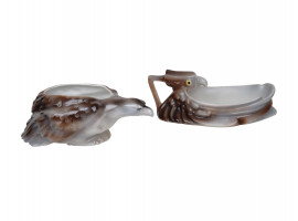 PORCELAIN EAGLE GRAVY BOATS BY ROYAL BAYREUTH