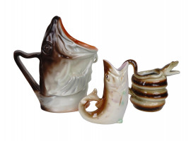 FIGURAL PORCELAIN FISH CREAMERS BY ROYAL BAYREUTH