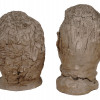 ATTR TO STEELE BURDEN PAIR CLAY HEAD SCULPTURES PIC-3