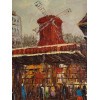 OIL PAINTING PARIS MOULIN ROUGE SIGNED GAUBE PIC-2