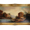 OIL PAINTING ITALIAN LANDSCAPE WITH RUINS SIGNED PIC-0