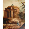 OIL PAINTING ITALIAN LANDSCAPE WITH RUINS SIGNED PIC-2