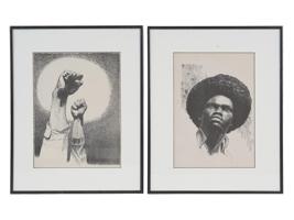 MID CENTURY AFRICAN AMERICAN ART PRINTS SIGNED