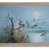 AMERICAN OIL BIRDS PAINTING SIGNED M. HENDERSON PIC-0