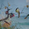 AMERICAN OIL BIRDS PAINTING SIGNED M. HENDERSON PIC-2