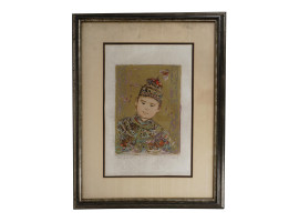 AMERICAN CHINESE BOY LITHOGRAPH PRINT EDNA HIBEL