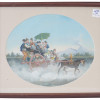 ITALIAN GOUACHE CARRIAGE PAINTING BY GAETANO DURA PIC-0