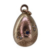 RUSSIAN GOLD EASTER EGG PENDANT WITH SAPPHIRE PIC-0