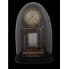 ANTIQUE FRENCH SHELL CLOCK UNDER GLASS DOME PIC-0