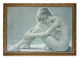 ITALIAN OIL PAINTING NUDE WOMAN BY ALDO FORNONI