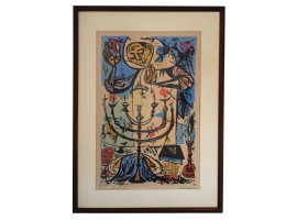 JUDAICA AMERICAN WOODCUT PRINT BY IRVING AMEN