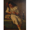 ITALIAN OIL PAINTING CHILD BY ARISTODEMO BAIGLER PIC-3