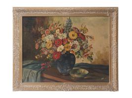 OIL PAINTING VASE WITH FLOWERS SIGNED CALIFANO