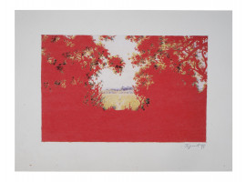 RUSSIAN SOVIET SILKSCREEN RED BY ERIK BULATOV