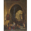 FRENCH OIL PAINTING OF CHURCH BY HENRI SCHAFER PIC-1