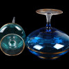 VINTAGE BOHEMIAN GLASS DECANTER AND CANDY BOWL PIC-2