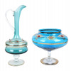 VINTAGE BOHEMIAN GLASS DECANTER AND CANDY BOWL PIC-0