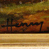 AMERICAN MINATURE PAINTING ON WOOD SIGNED HENRY PIC-2