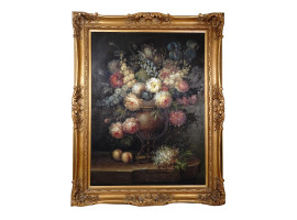 MID CENTURY STILL LIFE FLOWER PAINTING FRAMED