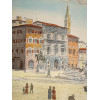 BELA SZIKLAY HAND COLORED ETCHING PRINT FLORENCE PIC-2