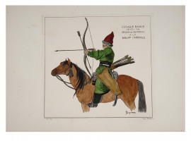 ANTIQUE COLORED COSAQUE BASKIR ETCHING BY SCHADOW