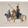 ANTIQUE COLORED MILITARY ETCHING BY JACQUEMIN PIC-0