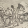 RUSSIAN CHARCOAL DRAWING SETTLERS BY SOLOMON BOIM PIC-2